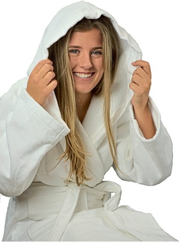 A-AR029-DeLuxe Velour Bathrobe with hood
